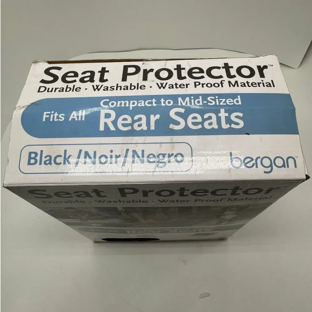 Bergan Seat Protector Compact to Mid Sized Rear Seats Black New